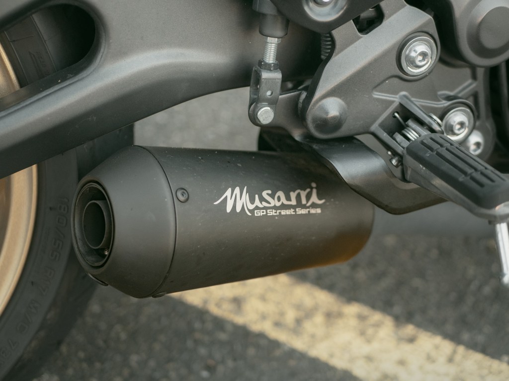 Close-up photo of a Musarri GP Exhaust.